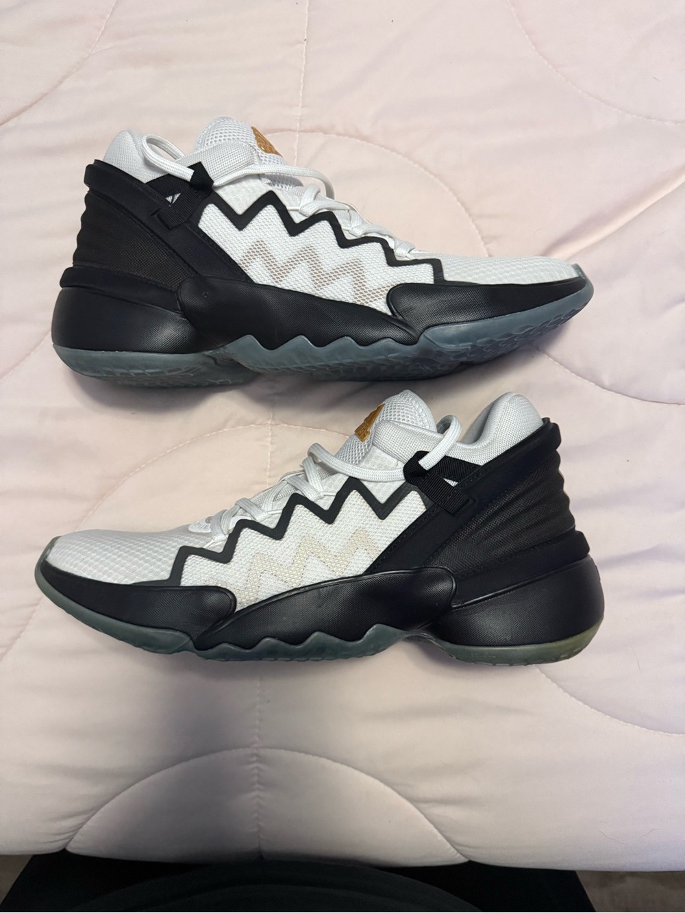 adidas D.O.N Issues 2 Men's White and Black Zigzag Athletic Sneakers